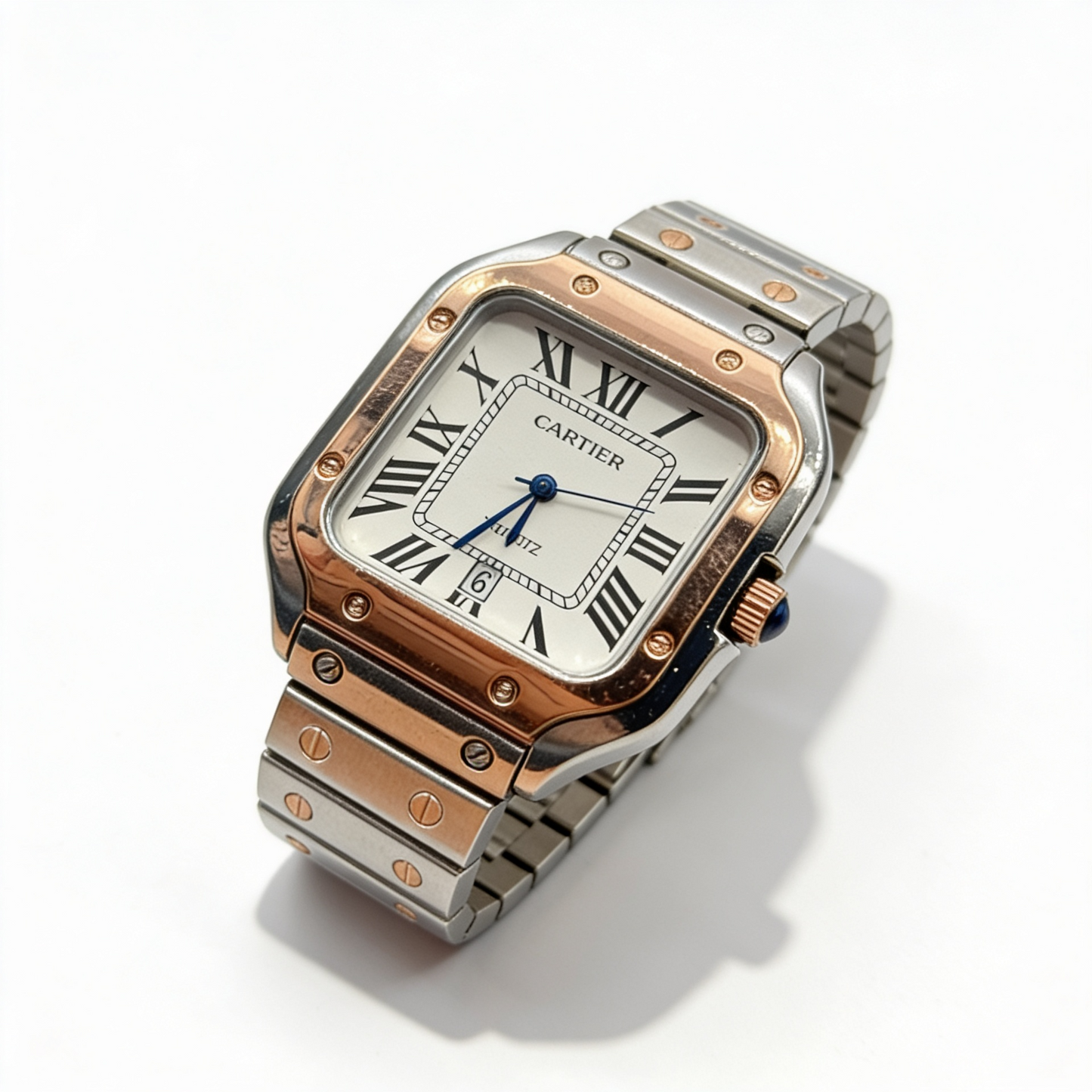 🔥 Reloj Hombre Cuadrado Plateado ⌚ Edición Clásica de Lujo